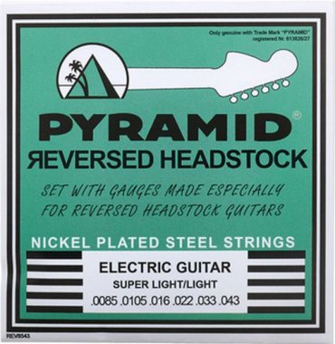 Pyramid Nickel Plated Strings Set for Electric Guitar with Reversed Headstock Super Light 8.5-43