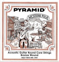 Pyramid R327106 Round Core Bronze Wound E-6th Single String, .054
