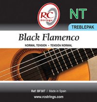 RC Strings BF30T Med-High Black Flamenco Nylon Guitar Strings, TreblePak