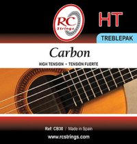 RC Strings CB30 Carbon HT Classical Guitar Strings, TreblePak