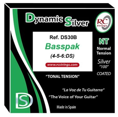 RC Strings DS30B Dynamic Silver NT Classical Guitar Strings, BassPak