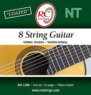 RC Strings LG80 Normal Tension Classical Guitar 8 String, Full Set