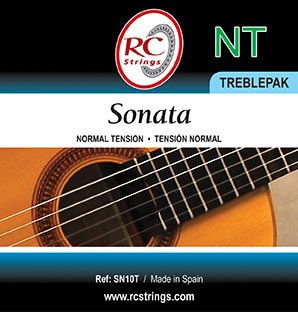 RC Strings SN10T Sonata MHT Classical Guitar Strings, TreblePak
