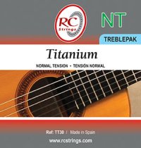 RC Strings TT30 NT Titanium Trebles Guitar Strings, TreblePak