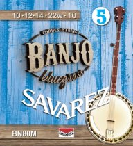 Savarez BN80M Banjo Strings 5-String Set Medium 10-22