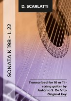 Scarlatti | Sonata K198-L22, 10 or 11-string guitar, PDF download