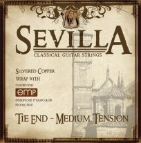 Sevilla Tie End Medium Tension Classical Guitar Strings, Full Set