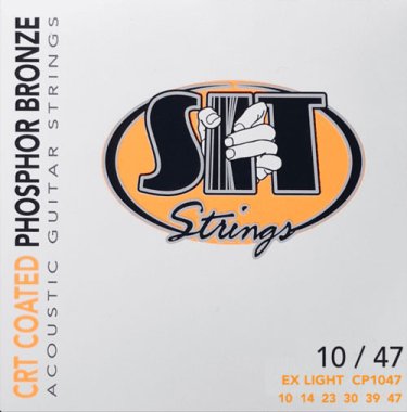 SIT CRT Coated Phosphor Bronze Acoustic Guitar Strings, Extra Light 10-47