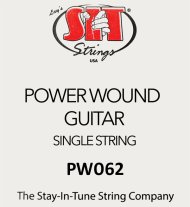 SIT PW062 Power Wound Nickel Electric Guitar .062, single string