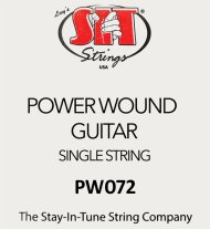 SIT PW072 Power Wound Nickel Electric Guitar .072, single string