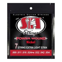 SIT S7954 Power Wound Nickel 7-String Electric Set, Extra Light 9-54