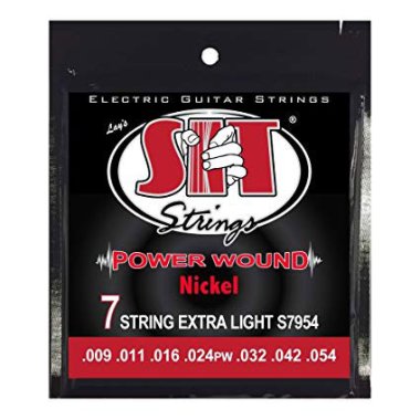 SIT S7954 Power Wound Nickel 7-String Electric Set, Extra Light 9-54