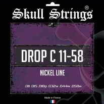 Skull Strings NDC1158 Nickel Wound Drop C Set, 11-58