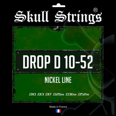 Skull Strings NDD1052 Nickel Wound Drop D Set, 10-52