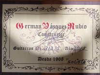 SOLD 2015 Classical Guitar by Luthier German Vazquez Rubio - Cedar, Rosewood