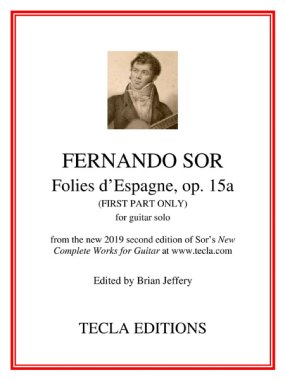 Sor | Folies d'Espagne and Minuet, Op. 15a for solo guitar | PDF DL