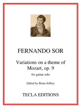 Sor | Variations on a Theme of Mozart, Op. 9 for solo guitar | PDF DL
