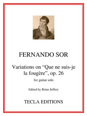 Sor | Variations on Que ne suis-je la fougere Op 26 for solo guitar DL