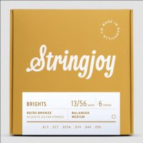 Stringjoy Brights | Medium Gauge (13-56) 80/20 Bronze Acoustic Guitar Strings