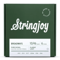 Stringjoy Broadways Classic Light Gauge (10-46) Pure Nickel Electric Guitar Strings