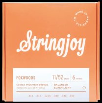 Stringjoy Foxwoods| Super Light Gauge (11-52) Coated Phosphor Bronze Acoustic Guitar Strings