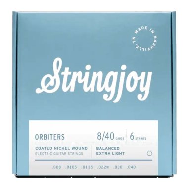 Stringjoy Orbiters Balanced Extra Light Gauge (8-40) Coated Nickel Wound Electric Guitar Strings