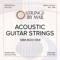 Strings By Mail 80/20 Bronze Acoustic Guitar Strings Medium 13-56