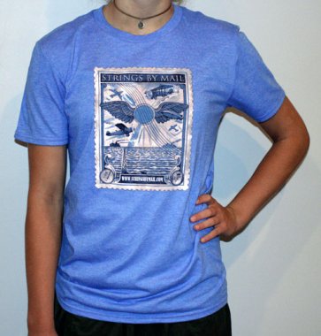 Strings By Mail Cotton T-Shirt Blue, Small
