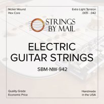 Strings By Mail Nickel Wound Electric Guitar Strings, Extra Light 9-42
