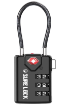 Sure Lock TSA-Accepted Luggage Combination Lock, black