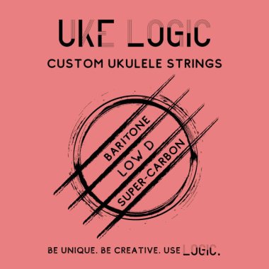 Uke Logic 36P, Low Tension Carbon Low D, Pink, Single