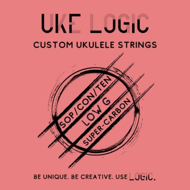Uke Logic 36P, Low Tension Carbon Low G, Pink, Single