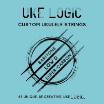 Uke Logic 43C, Hard Tension Carbon Low D, Clear, Single