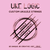 Uke Logic 43P, Hard Tension Carbon Low G, Pink .043, Single