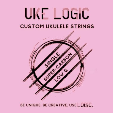 Uke Logic 43P, Hard Tension Carbon Low G, Pink .043, Single