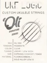 Uke Logic OLI-902, Moderate Tension, Gold Alloy Low G Sop/Con/Ten, Clear Full Set