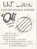Uke Logic OLI-903, Moderate Tension, Low G Sop/Con/Ten, Gold Alloy G, Chrome Flatwound C, Clear Full Set