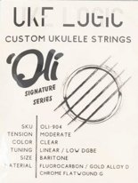 Uke Logic OLI-904, Moderate Tension, Low DGBE Baritone, Gold Alloy D, Chrome Flatwound G, Clear Full Set