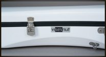 Visesnut Premiere 1 Adjustable Hard Shell Classical Guitar Case, Gloss White