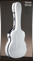 Visesnut Premiere 1 Adjustable Hard Shell Classical Guitar Case, Gloss White