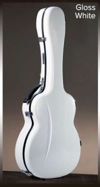 Visesnut Premiere 1 Adjustable Hard Shell Classical Guitar Case, Gloss White