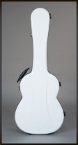 Visesnut Premiere 1 Adjustable Hard Shell Classical Guitar Case, Gloss White
